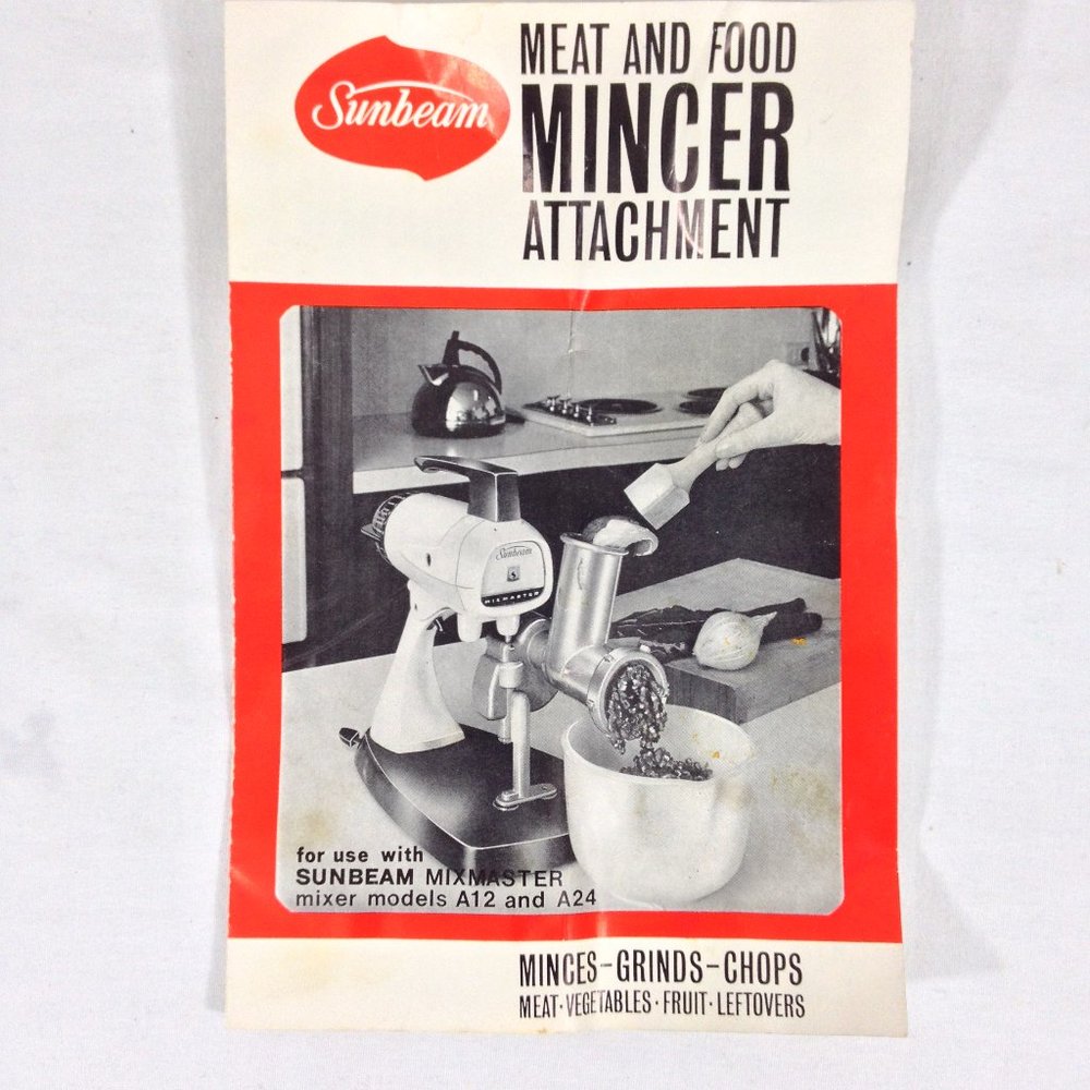 Sunbeam Vintage Meat and & Food Mincer Attachment Model # MA1